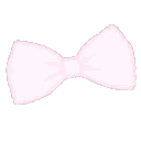 Two identical light pink ribbons in a simple pixel art style.