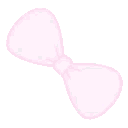 Two small pixelated pink bows positioned side by side.