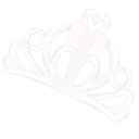 Tiara rendered in white pixel art style with a small heart detail.