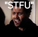 SHUTTHEFAWKUP Discord sticker | Kiss Land  ·  xo tag