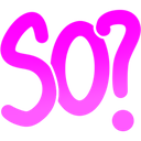 Stylized pink text with an exclamation mark on a solid background.
