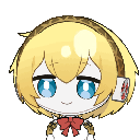 Aigis from Persona with a smug expression in a pixelated chibi art style.