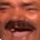 El Risitas laughing with his face cycling through various bright, saturated colors.