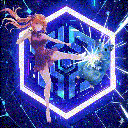 HammyKickGIF animated emote - Glitching Neon Code Tier 7