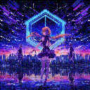 SimulacrumDanceGlitch animated GIF emoji | Glitching Neon Code Tier 7