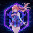 WelcomeGlitch animated Discord emote - Glitching Neon Code Tier 7