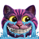 CheshireROFL Discord sticker from Glitching Neon Code Tier 7