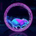 NeonHamsterOnWheel animated Discord emote from Glitching Neon Code Tier 7
