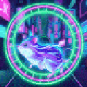 HamsterOnWheel2 animated Discord emote | Glitching Neon Code Tier 7