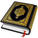 A closed, ornate black and gold hardcover book with a small red bookmark ribbon.