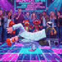 BeekerBreakDanceEmoji animated Discord emote - Glitching Neon Code Tier 7