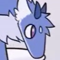 Blue dragon with a nervous expression looking sideways.