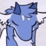 Blue dragon character with eyes closed in a sighing expression.