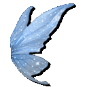 Fairy wings in light blue with white glitter sparkles.