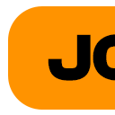 The letters JC in bold black font centered on an orange rounded rectangle.