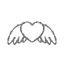 Gray_angel_heart animated GIF emoji - ɟallen ɐngels