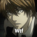 Light Yagami from Death Note looking at the camera with a shocked and annoyed expression with the text Wtf below him.