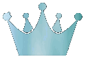 Four identical light blue crowns arranged in a horizontal row.