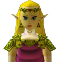 Princess with blonde hair and gold armor wearing a serious, stoic expression.