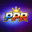 The letters PPR in a bold, 3D font with blue, white, and red coloring, topped by a stylized golden sun icon.