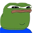 Pepe the Frog with a smug, side-eyeing expression.