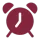 Alarm clock with a red frame and white clock hands in a pixel art style.
