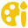 Artist palette and paintbrush icon in pixel art style.