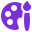 A purple painter's palette and a paintbrush icon in a pixel art style.