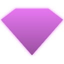 A stylized purple diamond gemstone with a glowing effect.