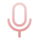 Microphone icon rendered in simple pink and black pixel art style.