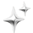 Two silver 3D stars with a polished metallic finish.
