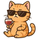 CatDrinkingWine