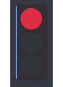 Traffic light with red, yellow, and green lights displayed in a vertical sequence.