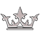 Four silver crowns arranged in a horizontal row.