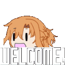 AsunaWelcome animated Discord emote from ItzeCon / Community :3