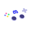 A white game controller icon with a blue Discord logo in the center.