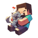 minecraft_steve_with_wolf Discord sticker - 🎮New Haven Gaming📱
