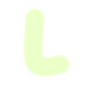 A stylized lime-green letter L on a white background.