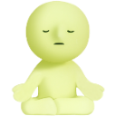 Smiski figure sitting in a lotus meditation pose with eyes closed.