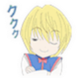 Kurapika from Hunter x Hunter with a smug, knowing expression and a small chuckle.