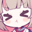 Ririmu with a squished face and pouting expression showing a struggle.