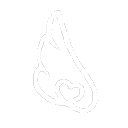 Winged heart symbol in white line art on a black background.