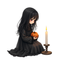 darkhairedgothicgirlsittin custom emote - perfume • vc • stickers • emotes • selfies