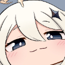 Paimon with a smug, mischievous, and suspicious facial expression.