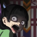 A girl with wide, terrified eyes and a gaping mouth screaming in shock.