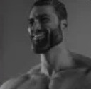 GigaChad with a chiseled jawline and stoic expression looking off to the side.