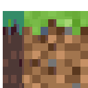 Minecraft grass block icon rendered in classic pixel art style.