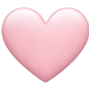 Heart shaped symbol in a soft pink color.