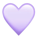 Heart shape colored in a soft lavender purple hue.