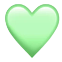Light green heart symbol with a smooth, rounded 3D appearance.